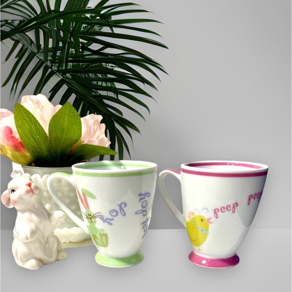 Starbucks 2007 Spring Bunny Hop & Chick Peep Coffee Cups 7 oz Easter Mugs Set 2 - Picture 12 of 15